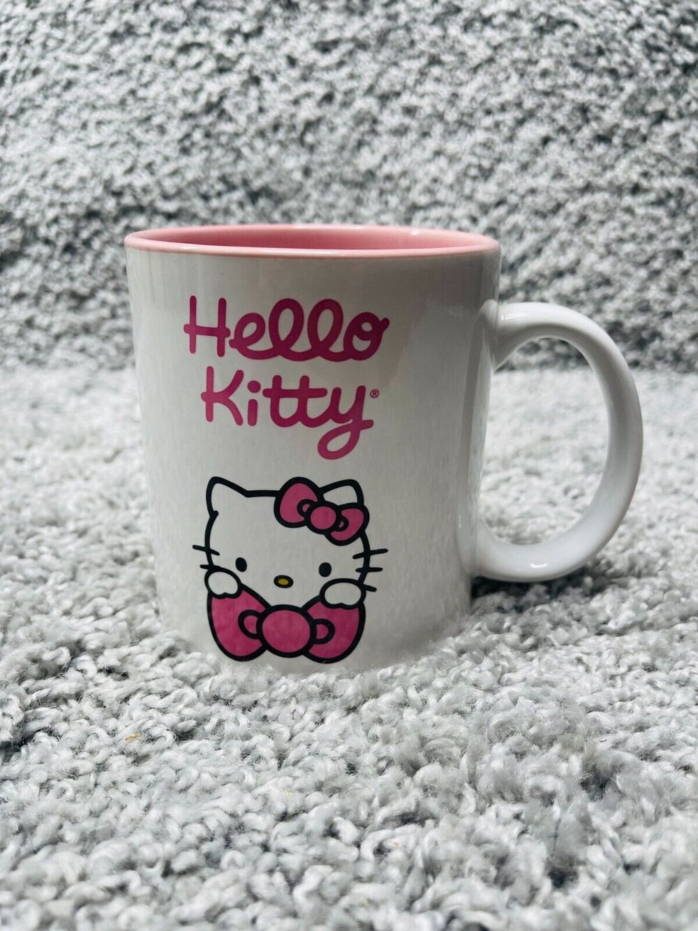 Hello Kitty White Mug Pink 20 Oz Ceramic Hot and Cold Sanrio